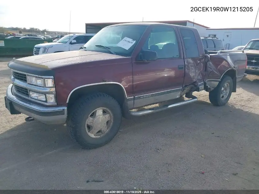 2GCEK19R0W1215205 1998 Chevrolet K1500 Fleetside