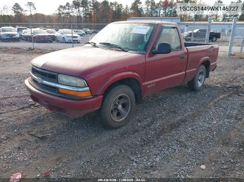 1GCCS1449WK146727 1998 Chevrolet S-10 Ls Fleetside