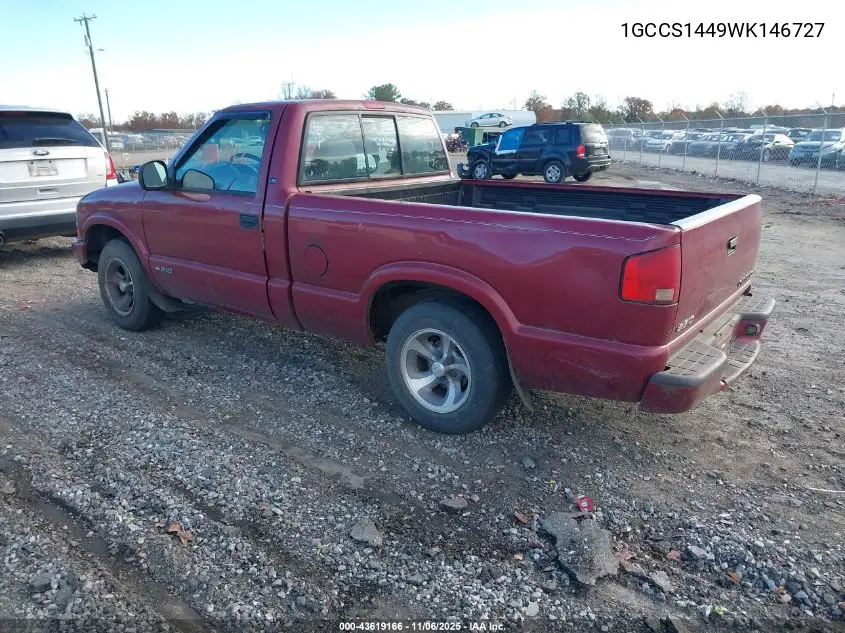 1GCCS1449WK146727 1998 Chevrolet S-10 Ls Fleetside