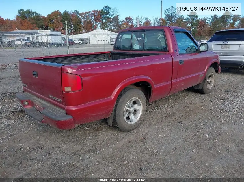 1GCCS1449WK146727 1998 Chevrolet S-10 Ls Fleetside