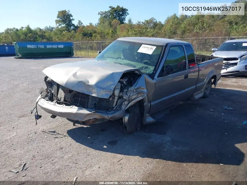 1GCCS1946WK257017 1998 Chevrolet S-10 Ls Fleetside