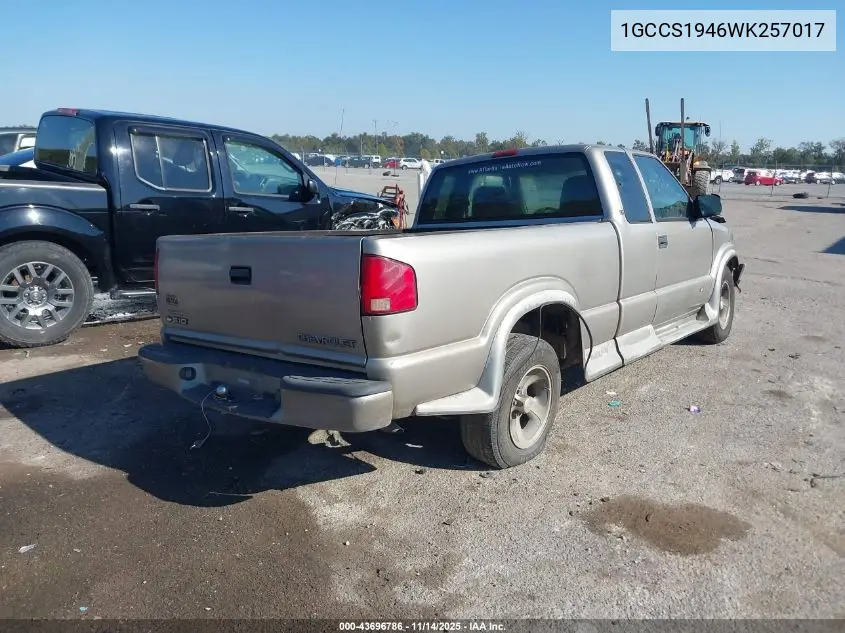 1GCCS1946WK257017 1998 Chevrolet S-10 Ls Fleetside