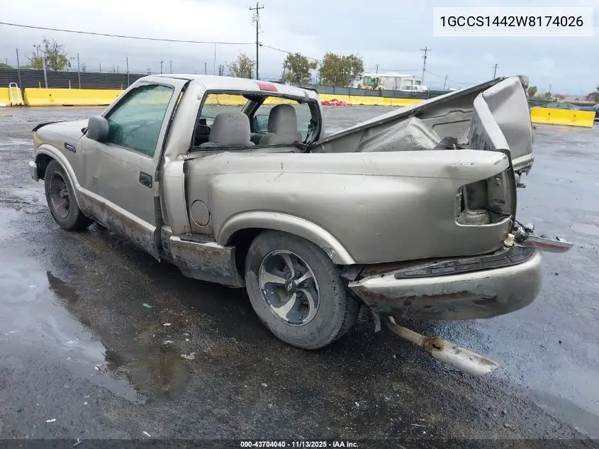 1GCCS1442W8174026 1998 Chevrolet S-10 Ls Sportside