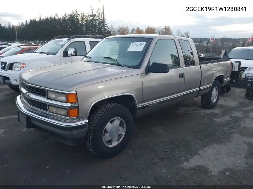 2GCEK19R1W1280841 1998 Chevrolet K1500 Fleetside