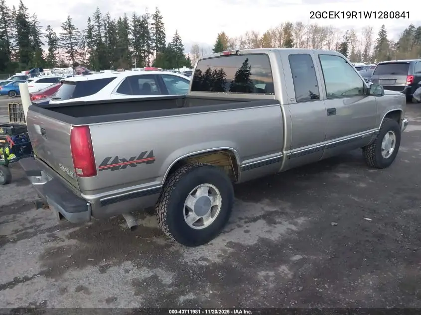 2GCEK19R1W1280841 1998 Chevrolet K1500 Fleetside