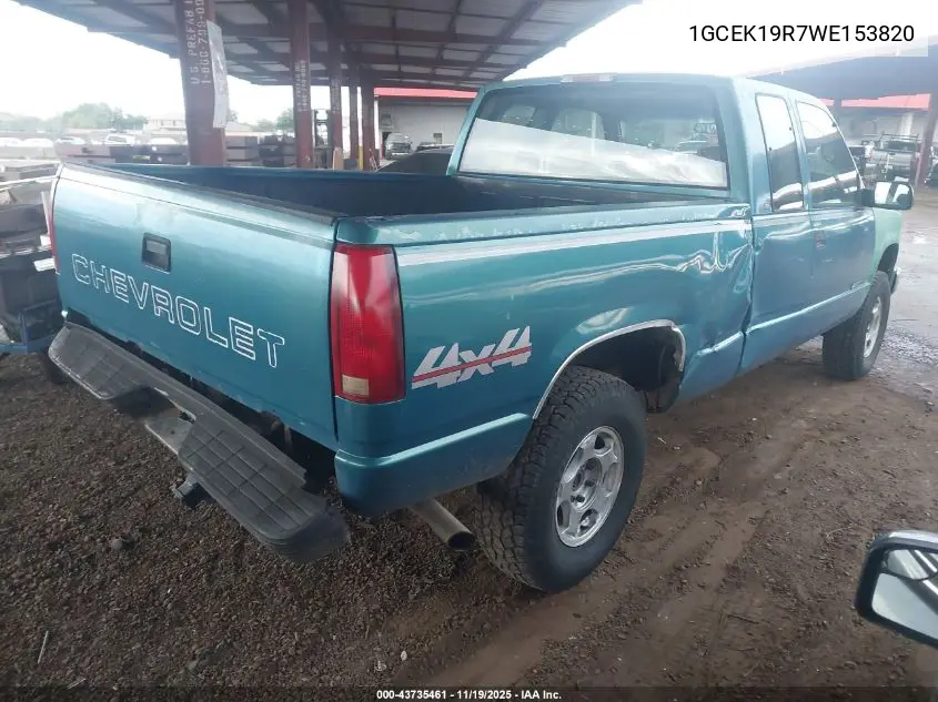1GCEK19R7WE153820 1998 Chevrolet K1500 Fleetside/Silverado Fleetside/Sportside
