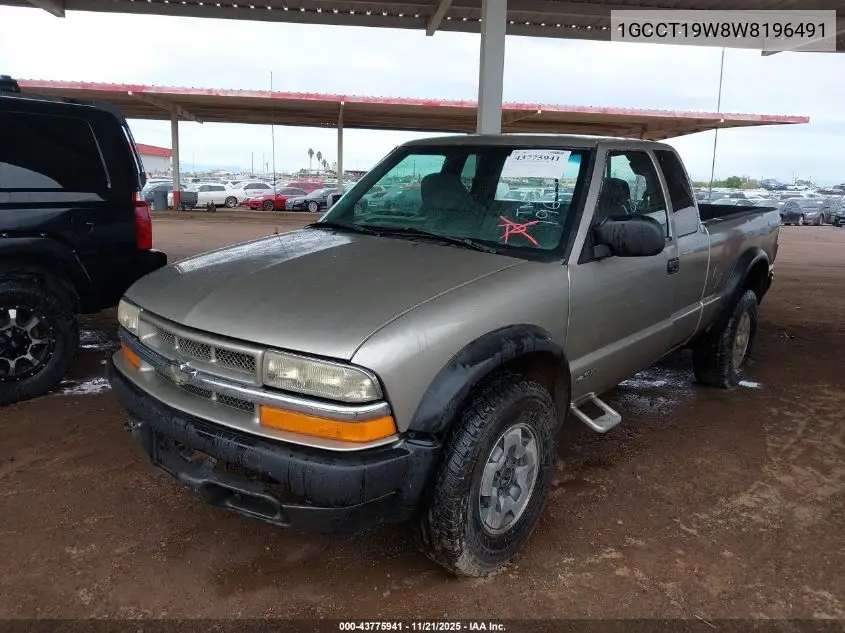 1GCCT19W8W8196491 1998 Chevrolet S-10 Ls