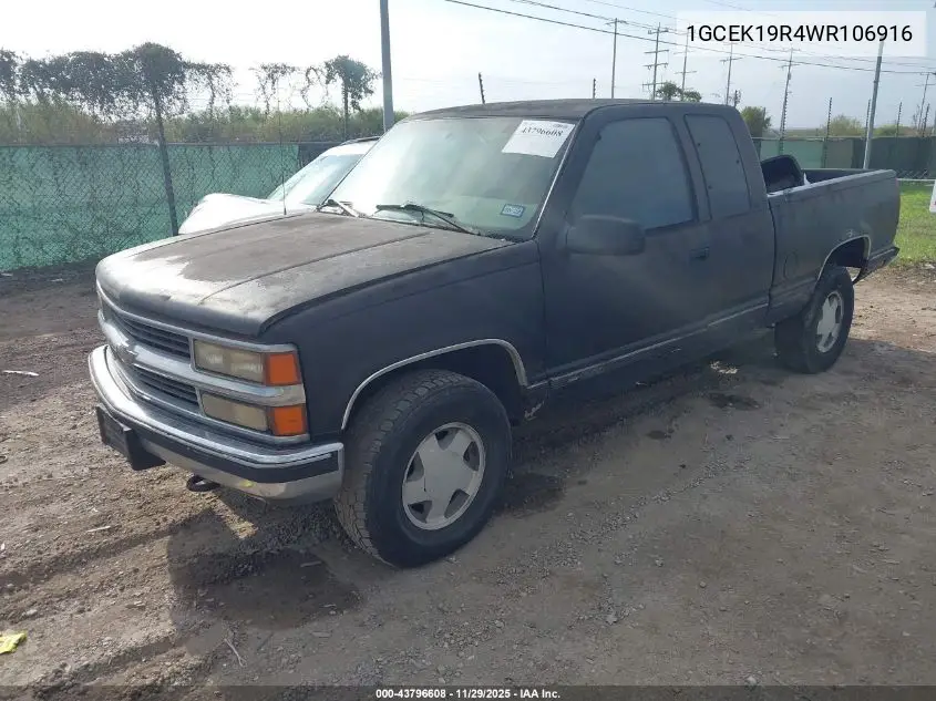 1GCEK19R4WR106916 1998 Chevrolet K1500 Fleetside