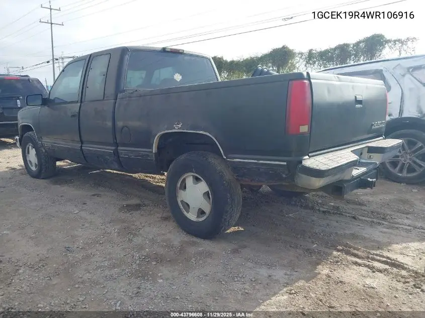 1GCEK19R4WR106916 1998 Chevrolet K1500 Fleetside