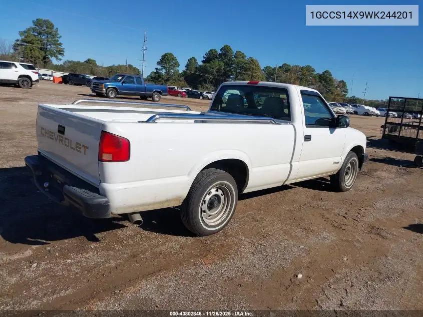 1GCCS14X9WK244201 1998 Chevrolet S-10 Fleetside