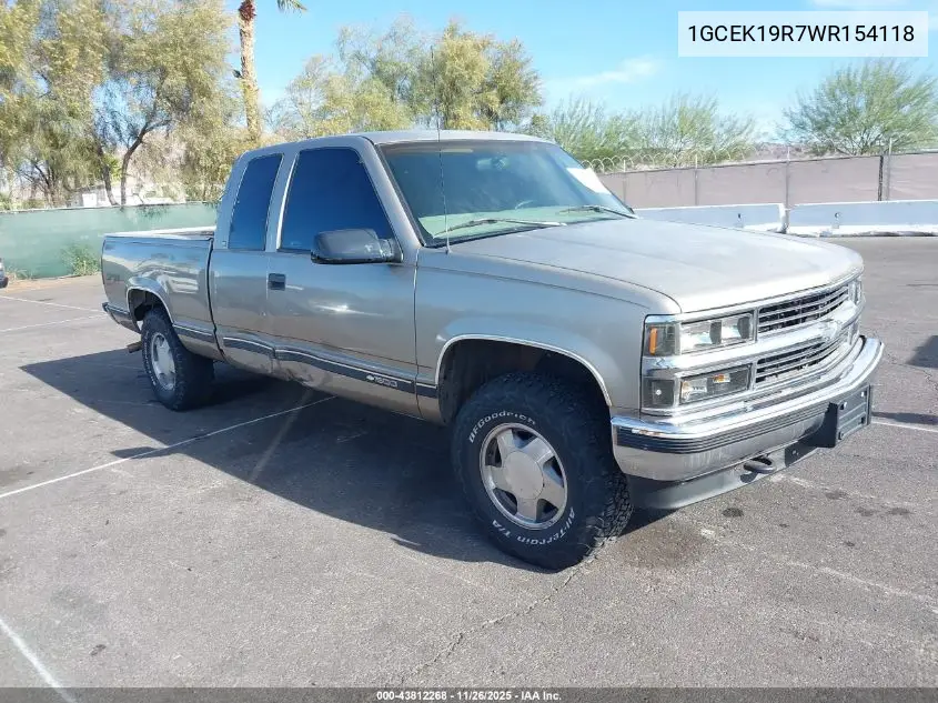 1GCEK19R7WR154118 1998 Chevrolet K1500 Fleetside