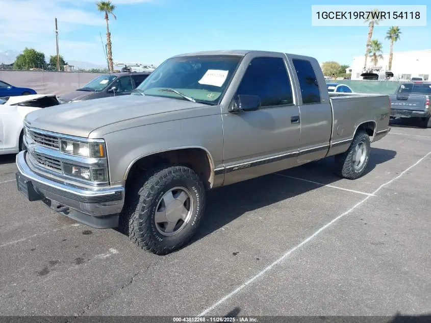 1GCEK19R7WR154118 1998 Chevrolet K1500 Fleetside