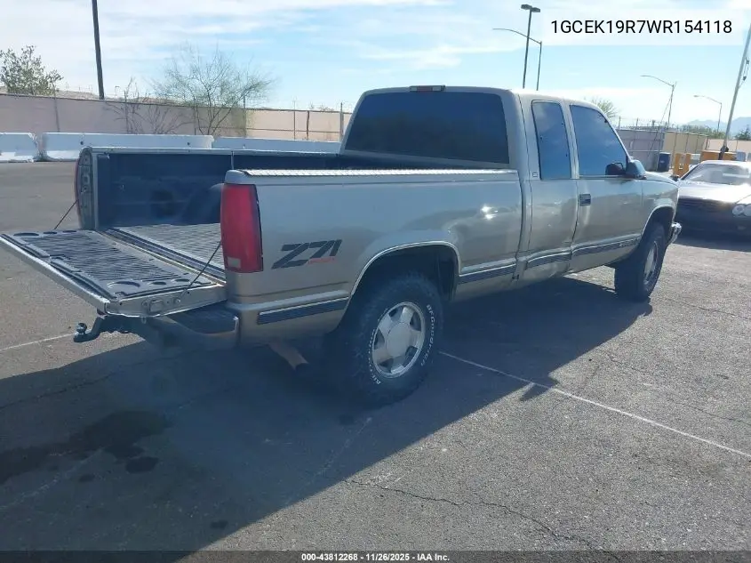 1GCEK19R7WR154118 1998 Chevrolet K1500 Fleetside
