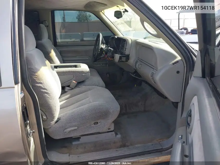 1GCEK19R7WR154118 1998 Chevrolet K1500 Fleetside