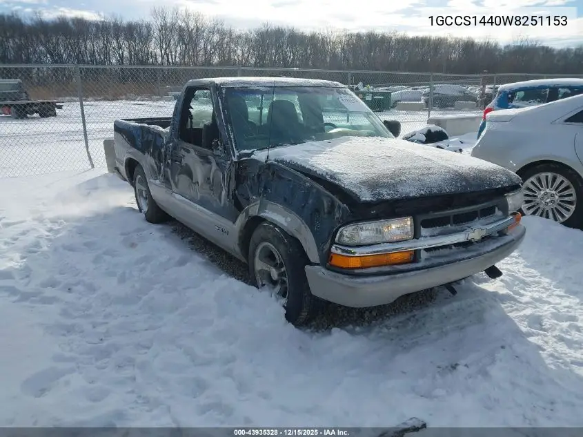 1GCCS1440W8251153 1998 Chevrolet S-10 Ls Fleetside