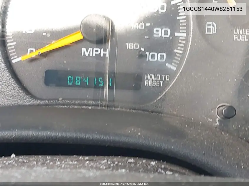 1GCCS1440W8251153 1998 Chevrolet S-10 Ls Fleetside