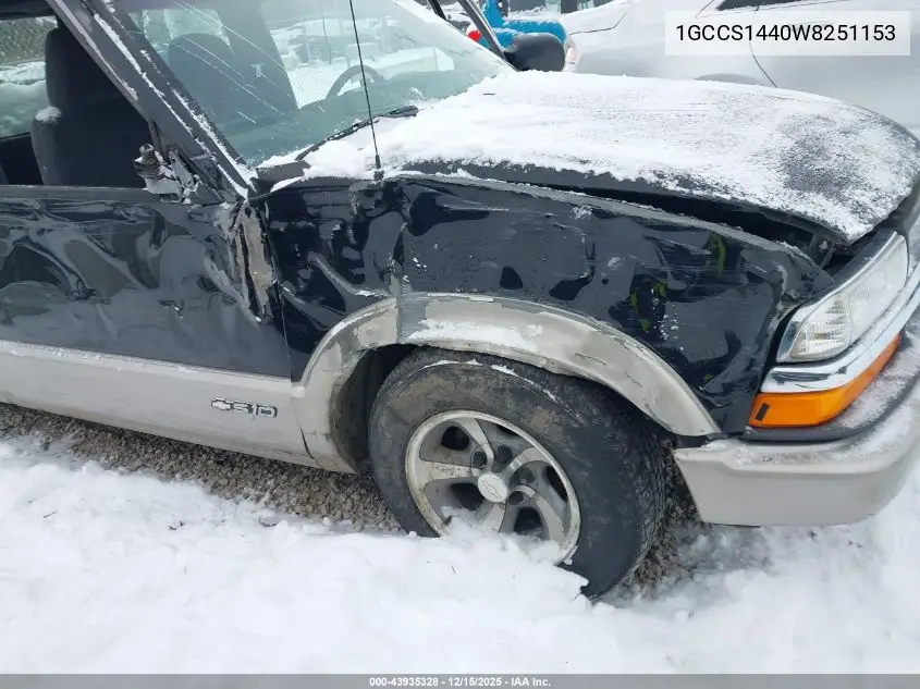 1GCCS1440W8251153 1998 Chevrolet S-10 Ls Fleetside