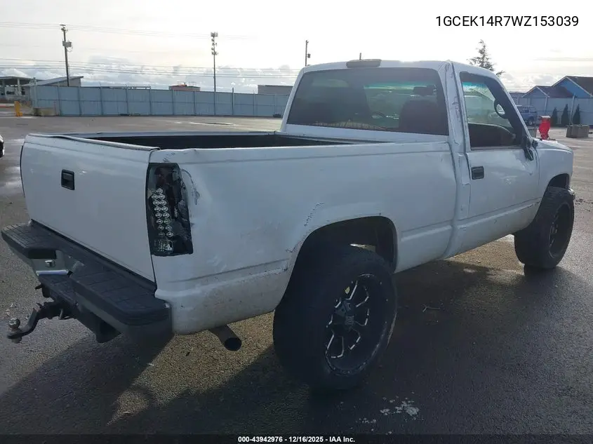 1GCEK14R7WZ153039 1998 Chevrolet K1500 Fleetside