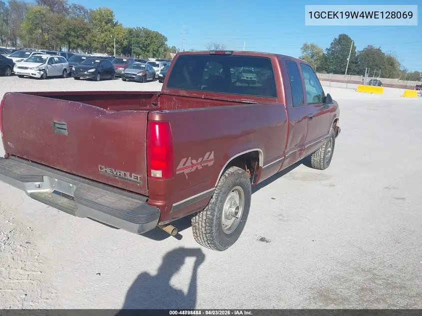 1GCEK19W4WE128069 1998 Chevrolet K1500 Fleetside