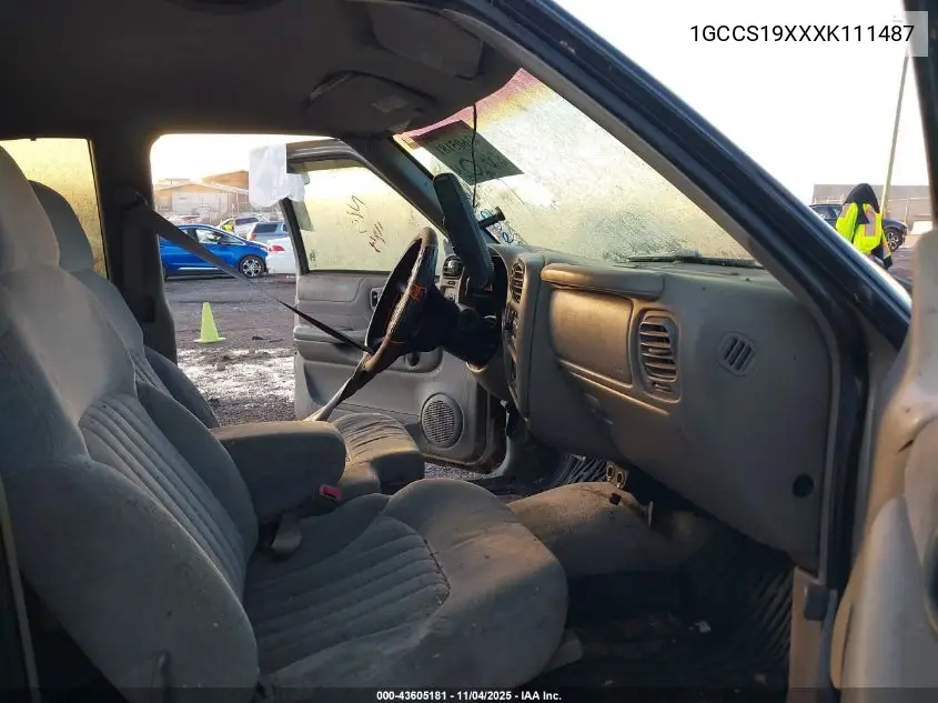 1GCCS19XXXK111487 1999 Chevrolet S-10 Ls