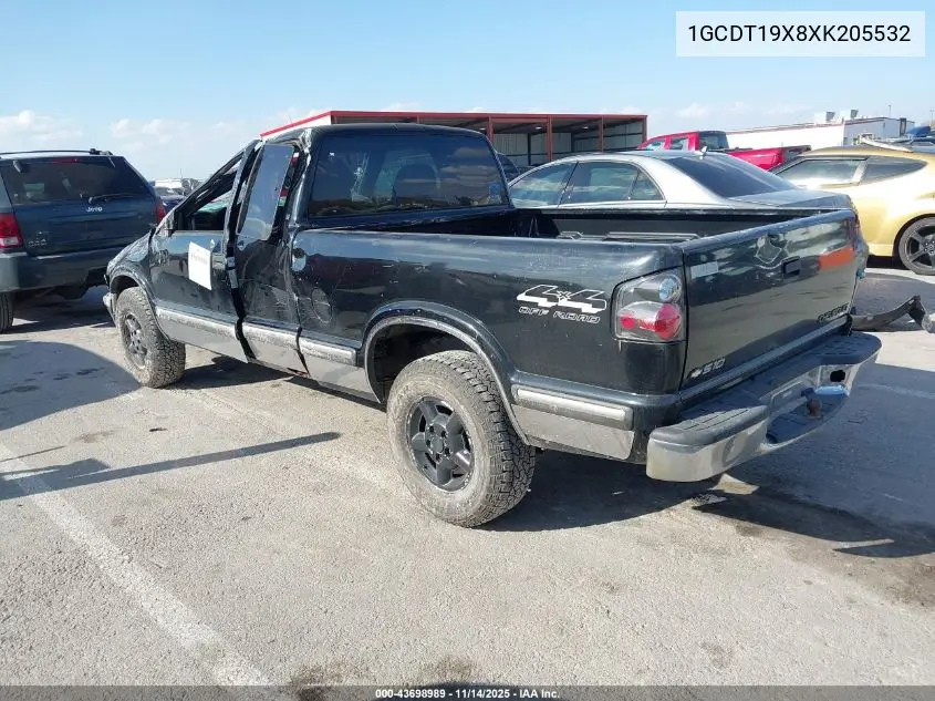 1GCDT19X8XK205532 1999 Chevrolet S-10 Ls