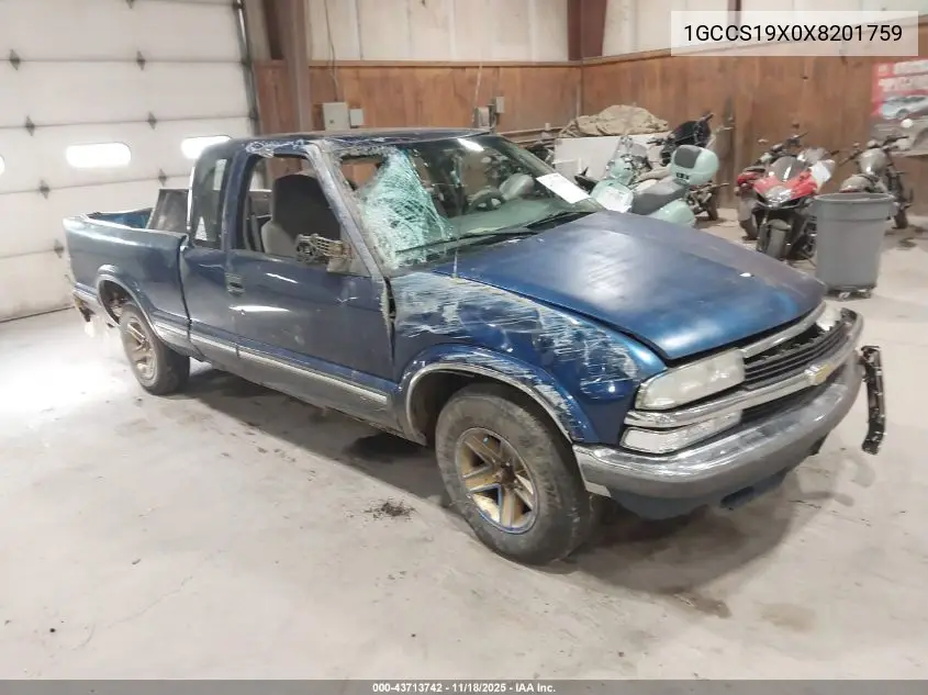 1GCCS19X0X8201759 1999 Chevrolet S-10 Ls