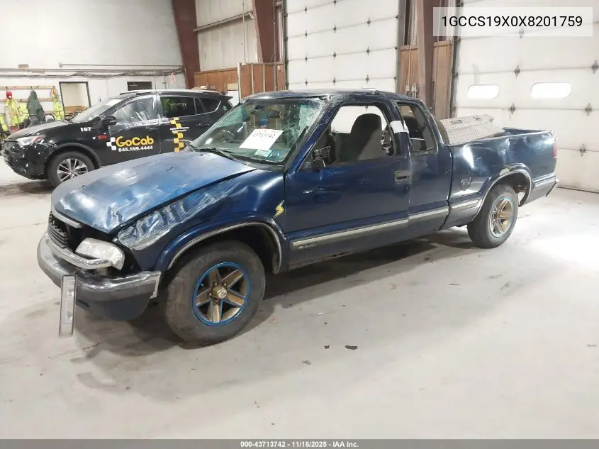 1GCCS19X0X8201759 1999 Chevrolet S-10 Ls