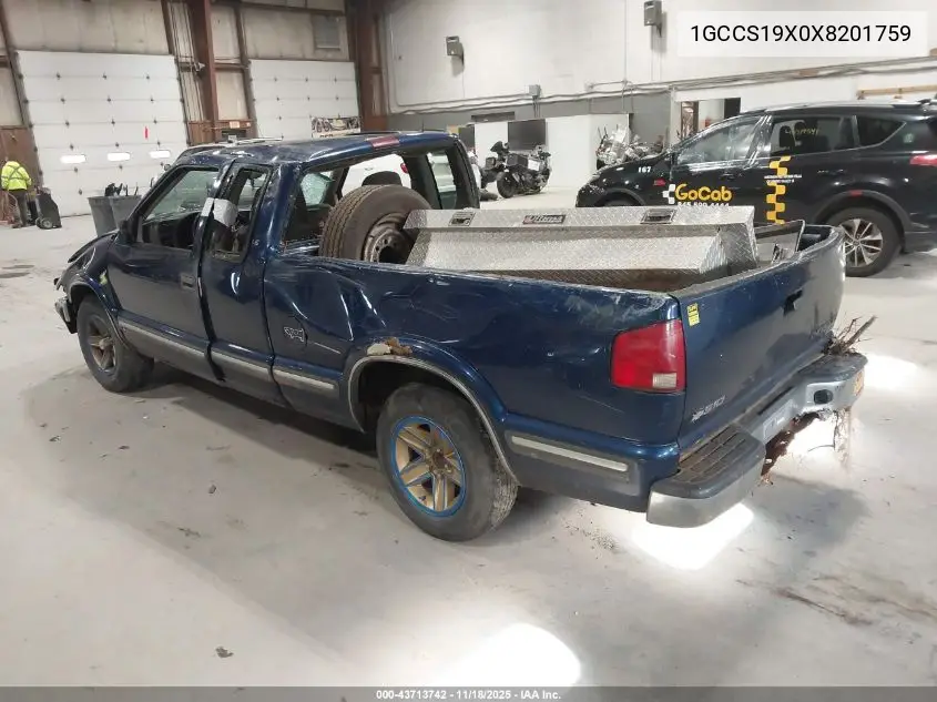 1GCCS19X0X8201759 1999 Chevrolet S-10 Ls