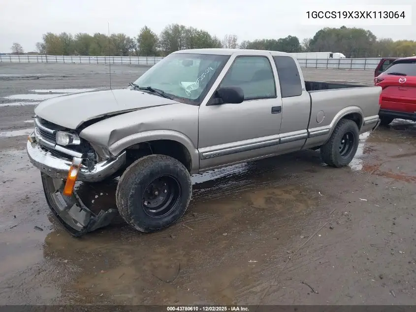 1999 Chevrolet S-10 Ls VIN: 1GCCS19X3XK113064 Lot: 43780610