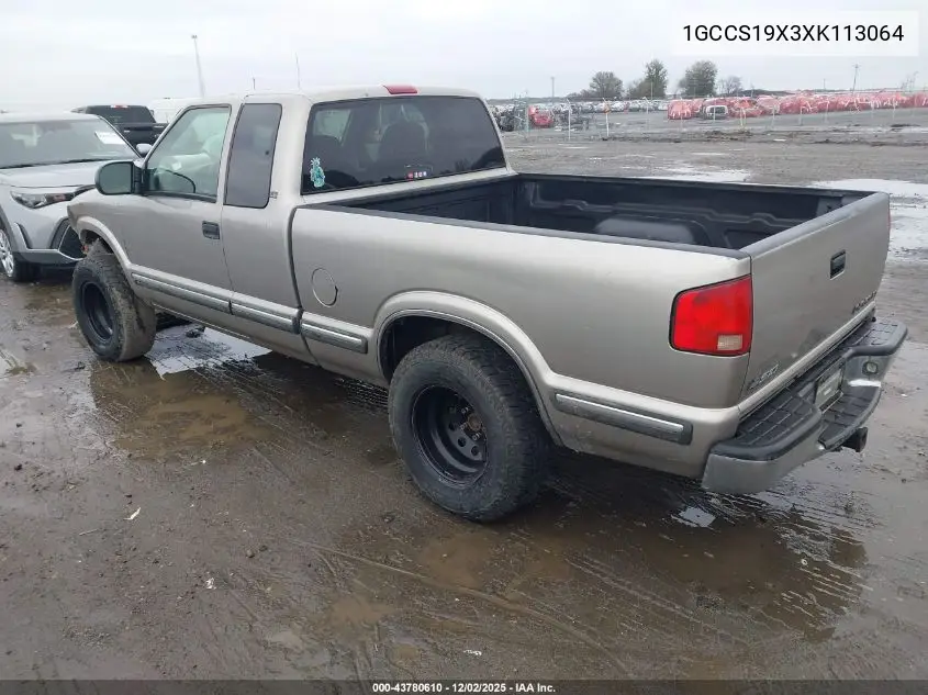 1999 Chevrolet S-10 Ls VIN: 1GCCS19X3XK113064 Lot: 43780610