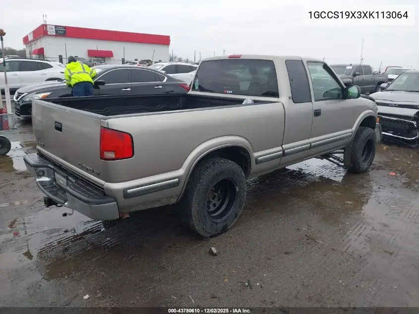 1999 Chevrolet S-10 Ls VIN: 1GCCS19X3XK113064 Lot: 43780610