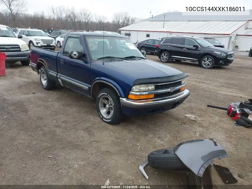 1GCCS144XXK186011 1999 Chevrolet S-10 Ls