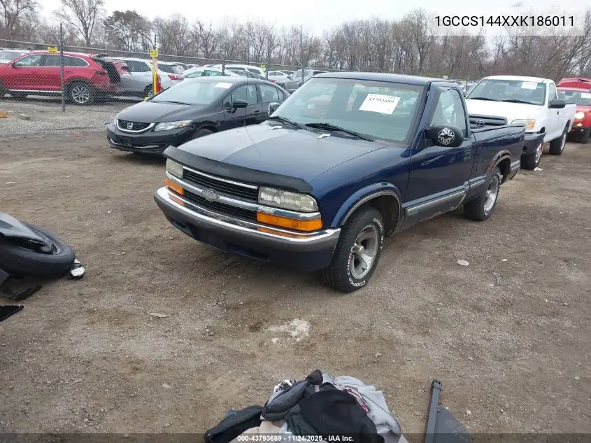 1GCCS144XXK186011 1999 Chevrolet S-10 Ls