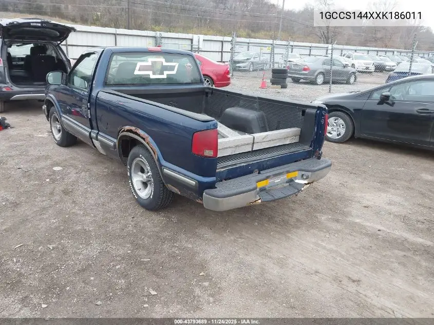 1GCCS144XXK186011 1999 Chevrolet S-10 Ls