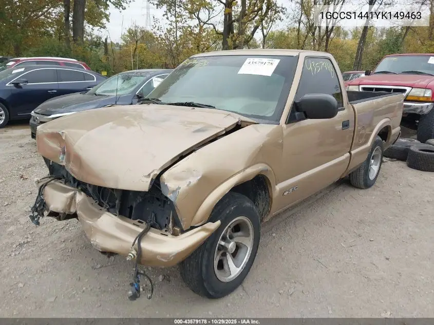 1GCCS1441YK149463 2000 Chevrolet S-10 Ls
