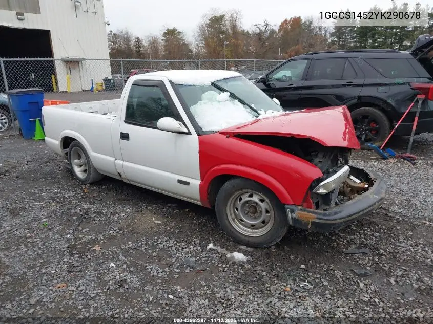 1GCCS1452YK290678 2000 Chevrolet S-10