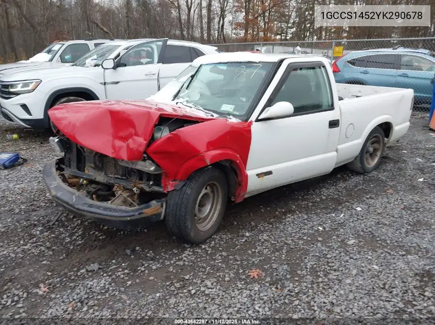 1GCCS1452YK290678 2000 Chevrolet S-10