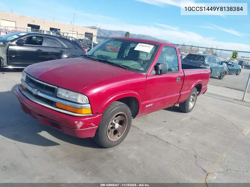1GCCS1449Y8138384 2000 Chevrolet S-10 Ls