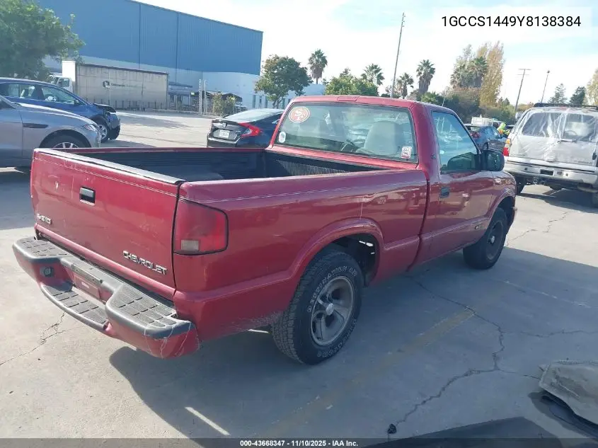 1GCCS1449Y8138384 2000 Chevrolet S-10 Ls