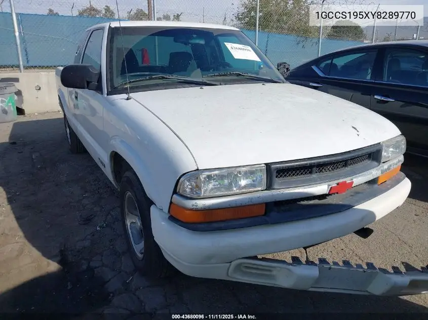 1GCCS195XY8289770 2000 Chevrolet S-10 Ls