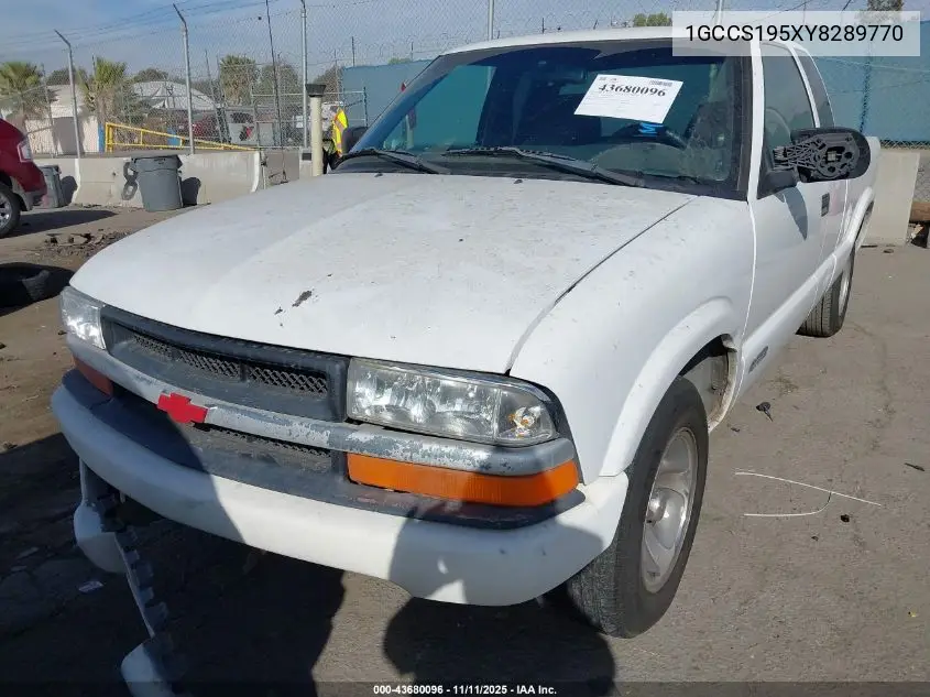 1GCCS195XY8289770 2000 Chevrolet S-10 Ls