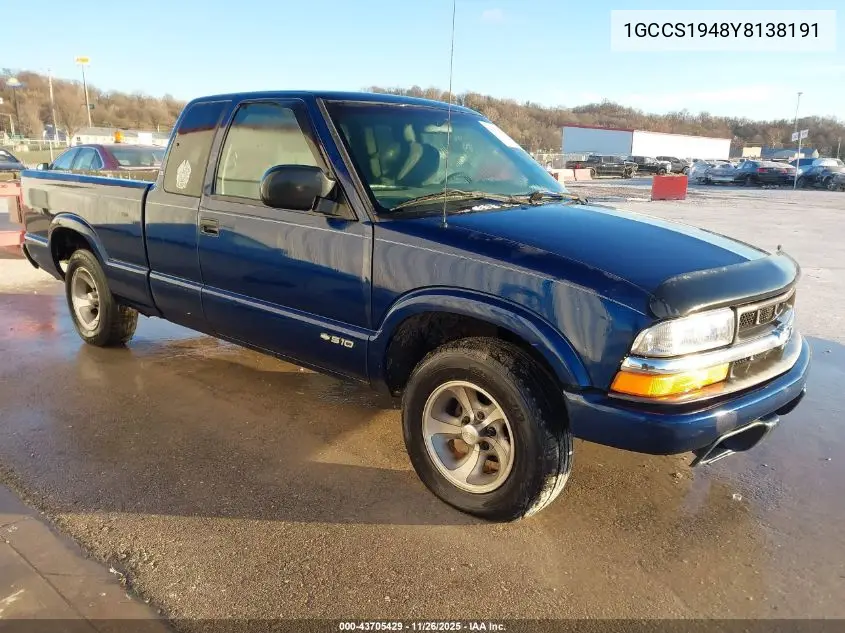 1GCCS1948Y8138191 2000 Chevrolet S-10 Ls