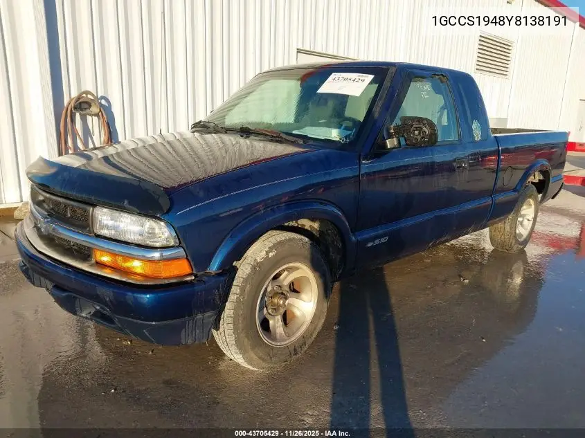 1GCCS1948Y8138191 2000 Chevrolet S-10 Ls