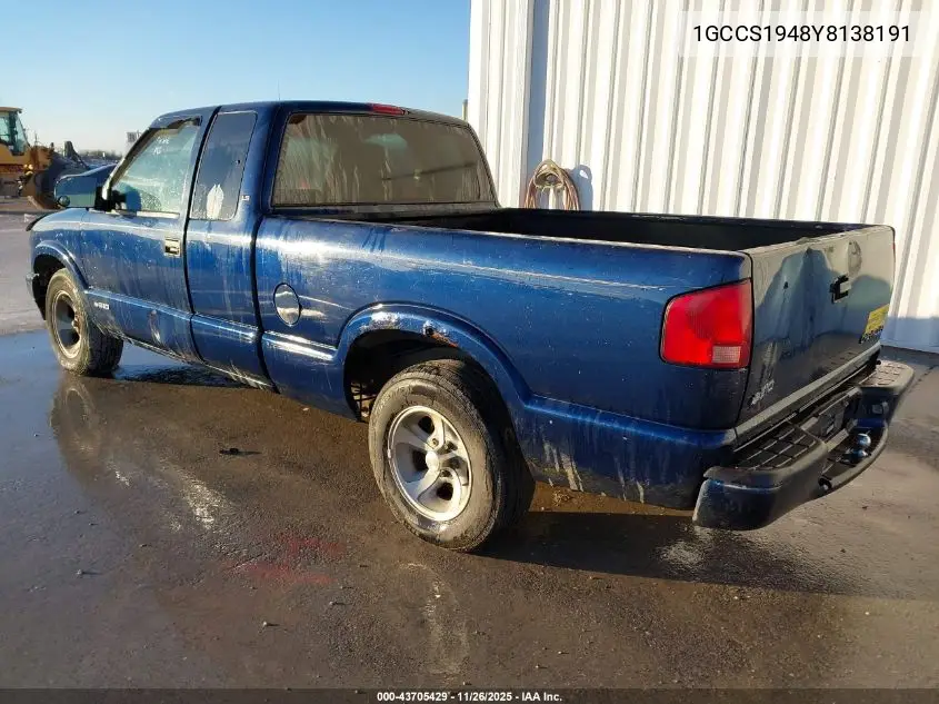 1GCCS1948Y8138191 2000 Chevrolet S-10 Ls