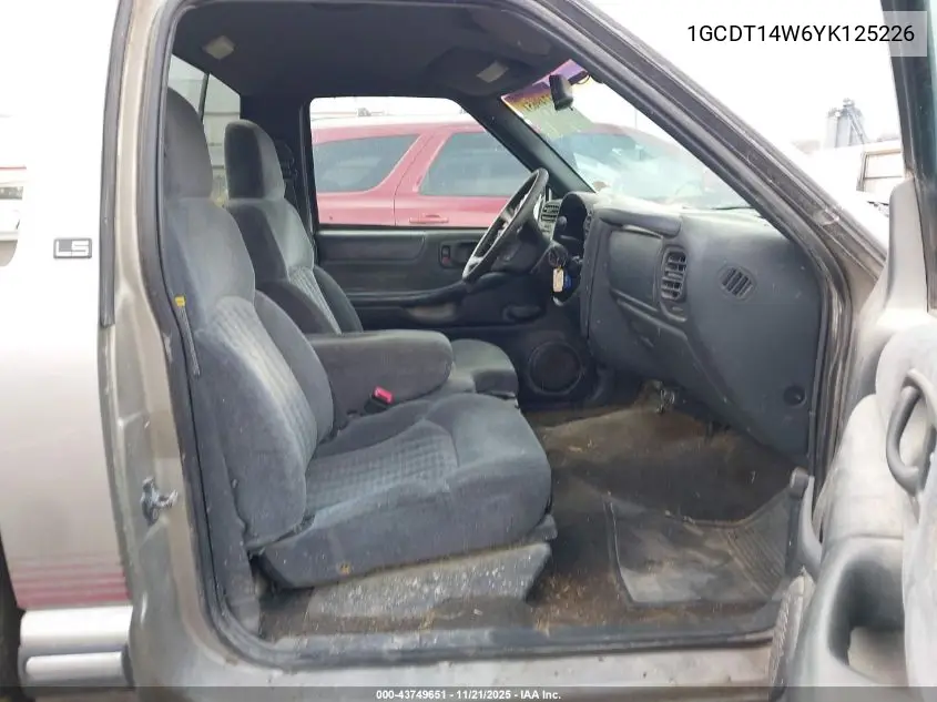1GCDT14W6YK125226 2000 Chevrolet S-10 Ls