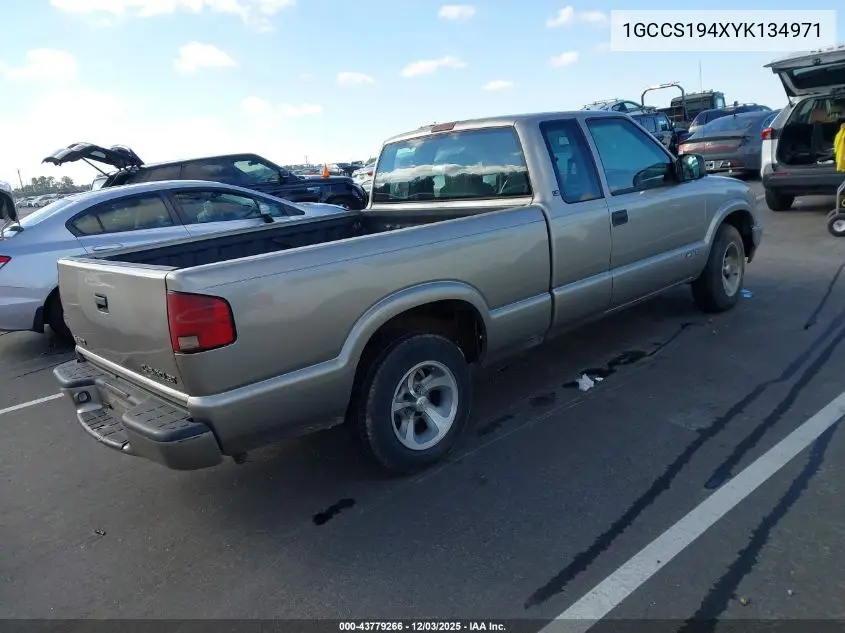 1GCCS194XYK134971 2000 Chevrolet S-10 Ls