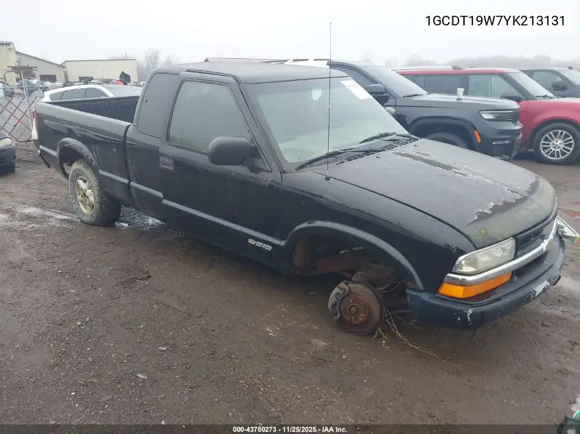 1GCDT19W7YK213131 2000 Chevrolet S-10 Ls