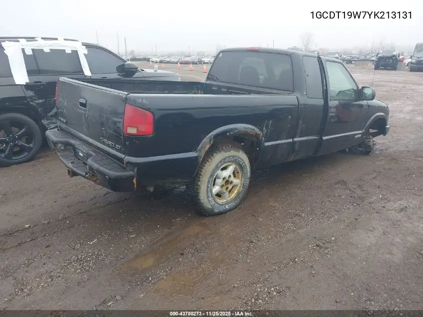 1GCDT19W7YK213131 2000 Chevrolet S-10 Ls