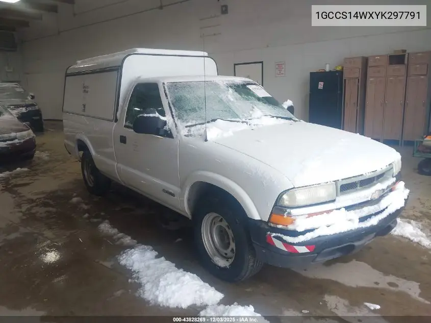 1GCCS14WXYK297791 2000 Chevrolet S-10
