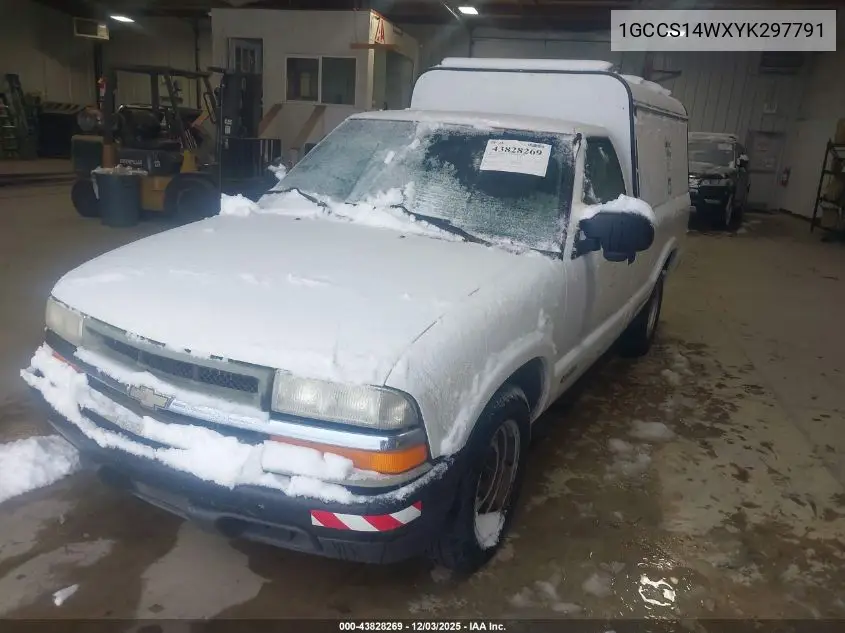 1GCCS14WXYK297791 2000 Chevrolet S-10